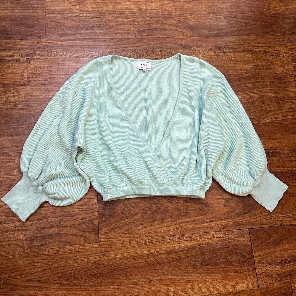 Sabo Skirt wrap cross over ribbed sweater
